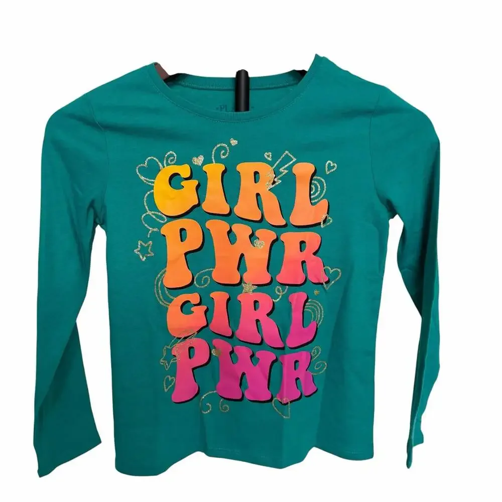 The Children's Place Girls' Long Sleeve  T-Shirt Set (Cat & Girl Pwr) qty 2 0083